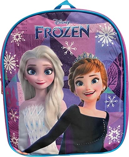 Ruz Frozen Anna And Elsa Toddler Girl 12 Inch Mini Backpack (Pink-Blue) - Image 2