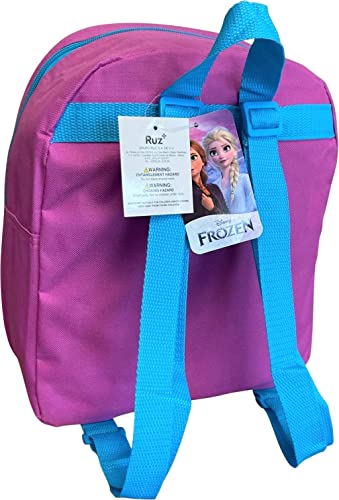 Ruz Frozen Anna And Elsa Toddler Girl 12 Inch Mini Backpack (Pink-Blue) - Image 4