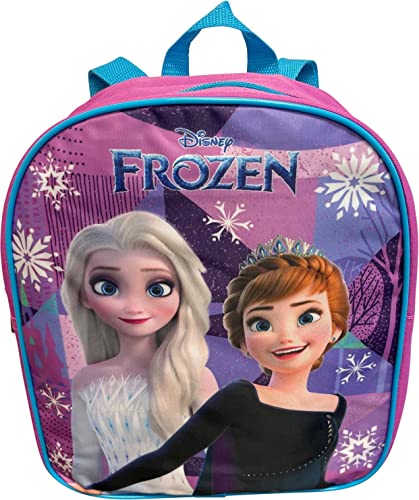 Ruz Frozen Anna And Elsa Toddler Girl 12 Inch Mini Backpack (Pink-Blue) - Image 3