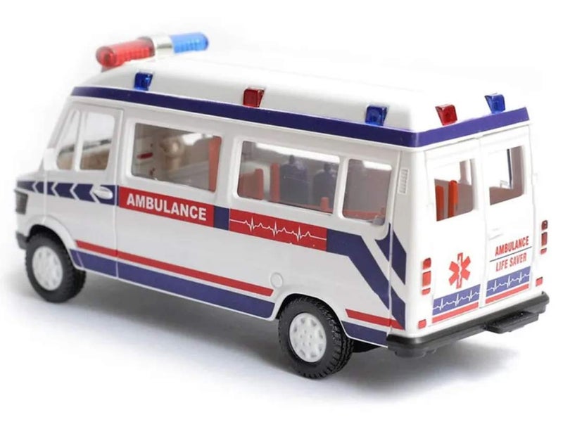 Centy Pull Back Action Ambulance Toy with Openable Tail Gate and Detachable Stretcher - Image 3