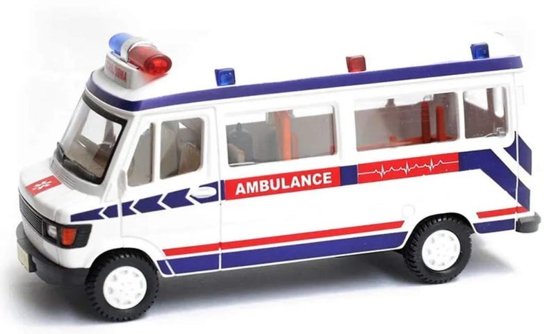 Centy Pull Back Action Ambulance Toy with Openable Tail Gate and Detachable Stretcher - Image 1