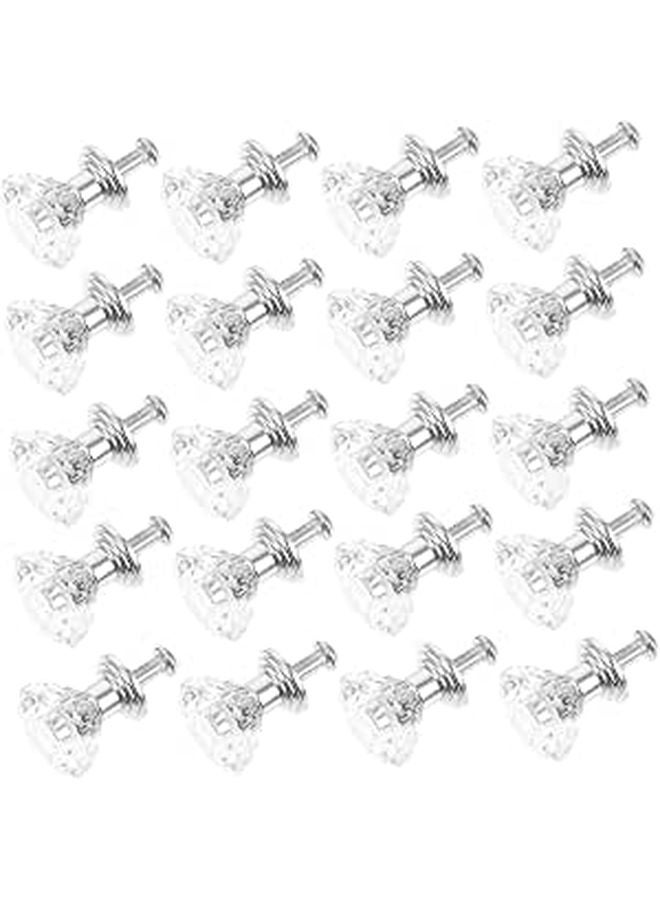 20Pcs Brushed Nickel Cabinet Knobs Drawer Pulls Plastic Handles For Dresser Door - Image 1