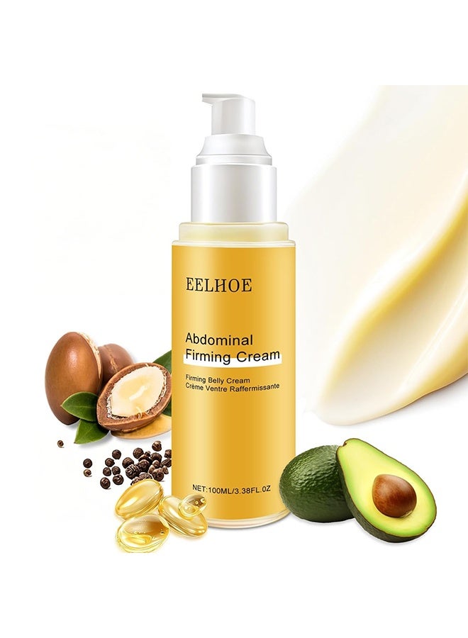 إيلهو كريم شد البطن، كريمات السيلوليت للبطن، كريم شد البشرة ضد السيلوليت لعلامات البطن والفخذين، لوشن مرطب ورافٍ للجسم للنساء والرجال - 100 مل - Image 1