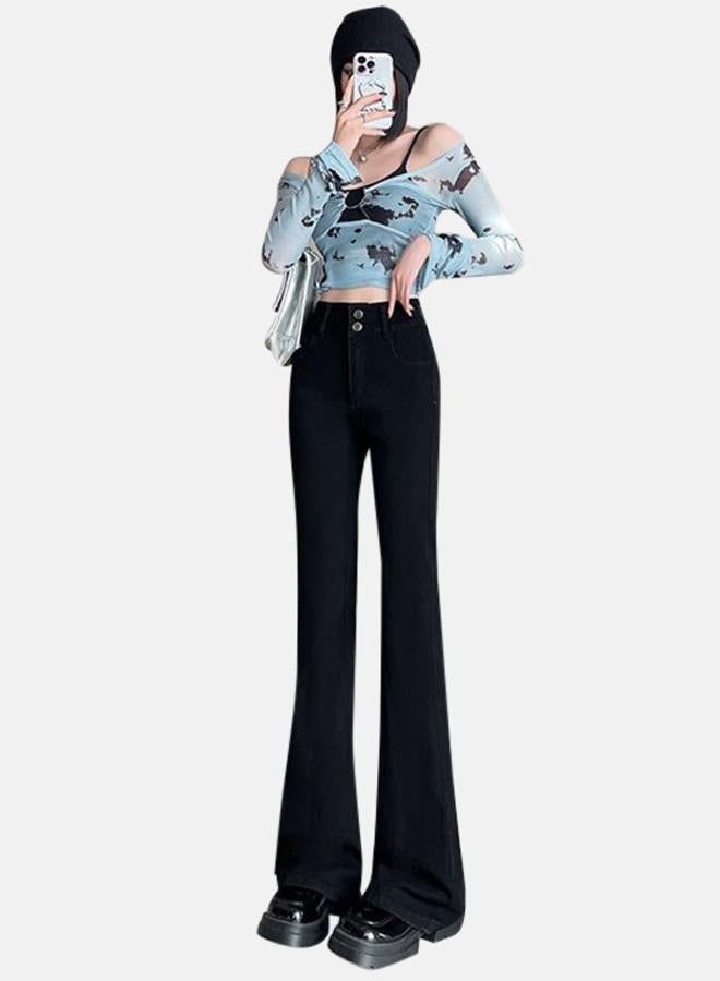 يونيكي Black Slim Fit High-Rise Bootcut Jeans - Image 1