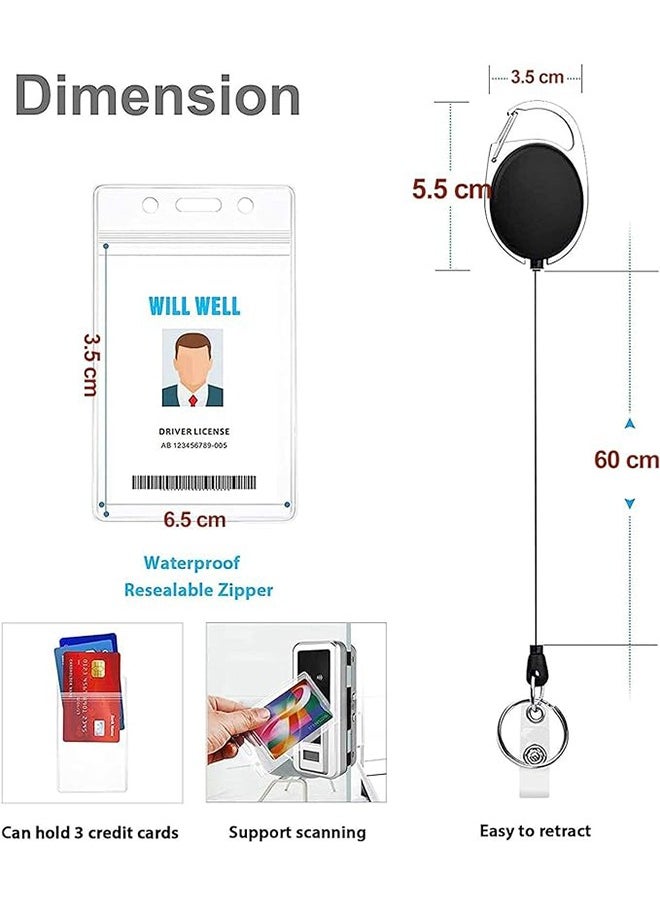 2 Pack ID Badge Holder With Clip,Badge Reels Retractable Heavy Duty Clear Id Card Vertical Lanyard Holder with Carabiner Badge Reel With 24 inches Pull Cord - pzsku/ZFD8056ED258325B92FEAZ/45/_/1701161567/ee26f8cc-c143-477c-88be-61350ace9902