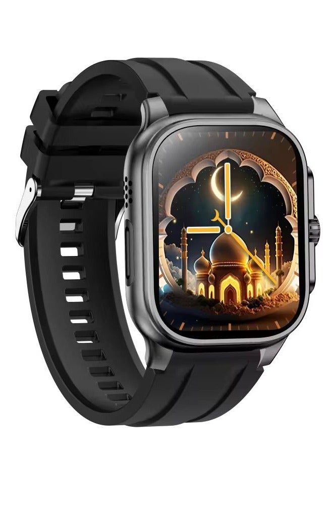 ماكس ساعة سمارت M77 Max – ساعة ذكية إسلامية تحتوي على القرآن الكريم كامل (قراءة واستماع)، الأذان، تحديد القبلة، تنبيهات الصلاة، حصن المسلم، عداد تسبيح، متعقّب صحي ومكالمات بلوتوث - Image 3