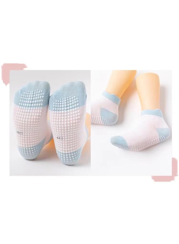 Chabeia 6 Pairs Of Cotton Non-Slip Striped Socks,Multicolor Cotton Anti-Slip Grip Socks for Toddlers and Kids - Image 4
