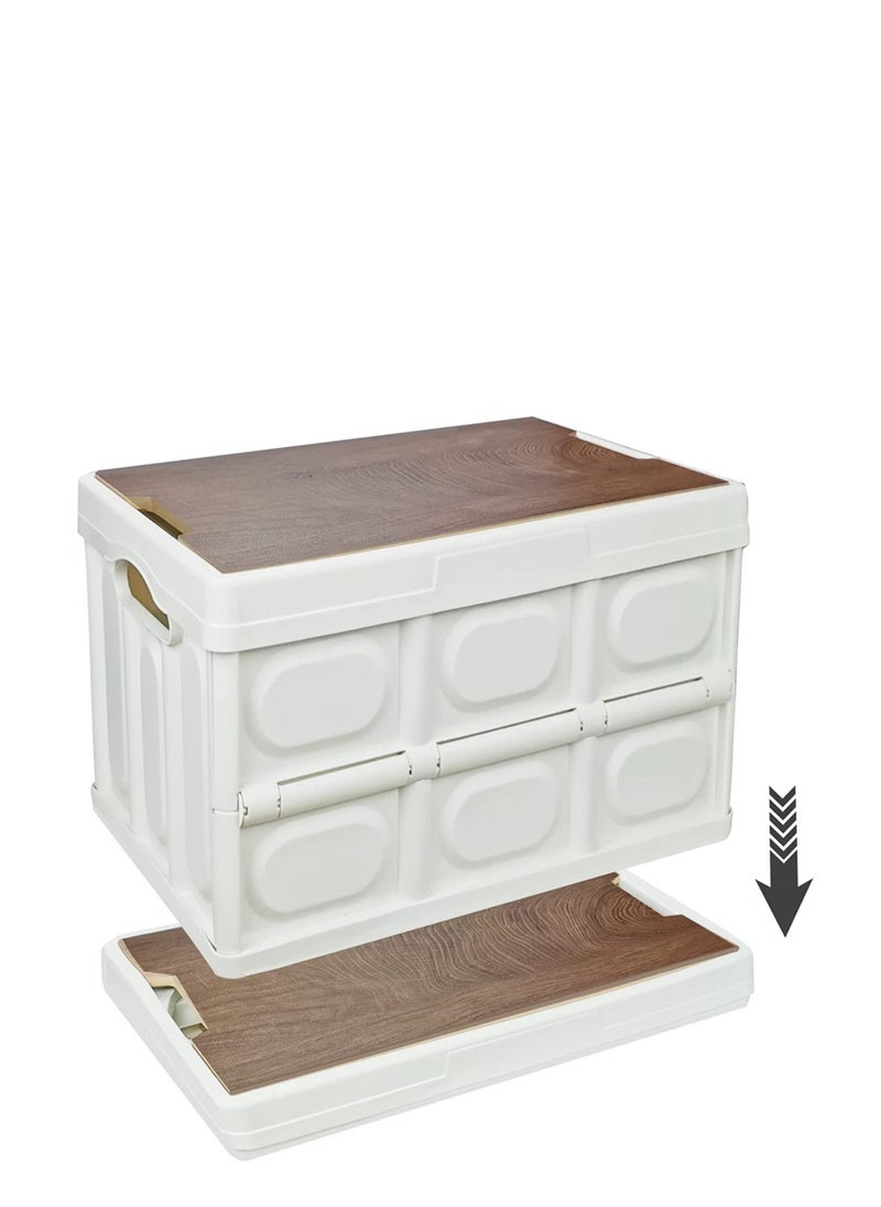 Cool Baby COOLBABY Folding Storage Box with Lid Foldable Wardrobe Organizer and Storage Container Multifunctional Plastic Storage Box for Camping 30L  - Image 3