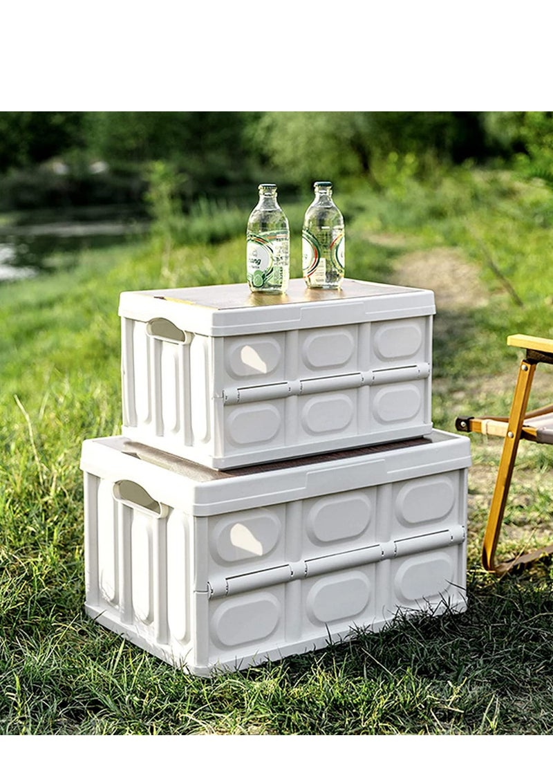 Cool Baby COOLBABY Folding Storage Box with Lid Foldable Wardrobe Organizer and Storage Container Multifunctional Plastic Storage Box for Camping 30L  - Image 4