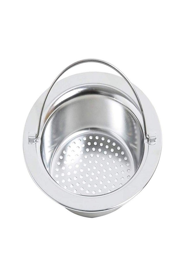 Giffy Durable, Strong, Stainless Steel Sink Strainer with Handle & 2mm Small Holes, Kitchen Drain Basin Basket Filter Stopper Sink Drainer, for Home Office Hotel 11cm - Image 1