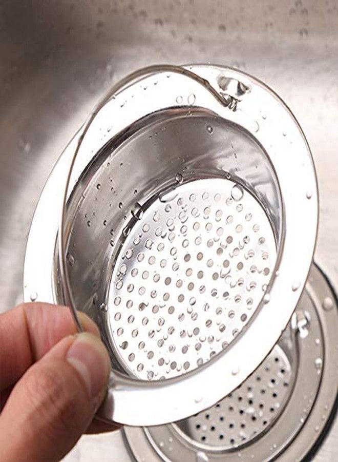 Giffy Durable, Strong, Stainless Steel Sink Strainer with Handle & 2mm Small Holes, Kitchen Drain Basin Basket Filter Stopper Sink Drainer, for Home Office Hotel 11cm - Image 5
