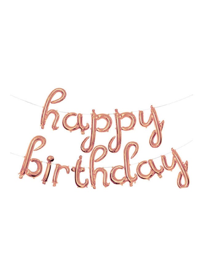 NIBEMINENT Script Happy Birthday Foil Balloon Banner