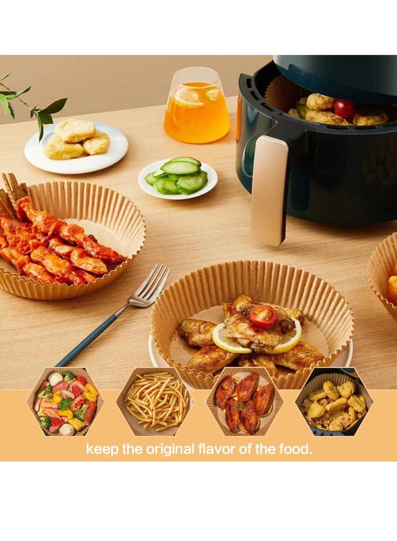 Air Fryer Paper Liners, 60PCS Non-stick Disposable Liners, Baking Paper for Air Fryer Oil-proof, Water-proof, Food Grade Parchment for Baking Roasting Microwave  - Image 2