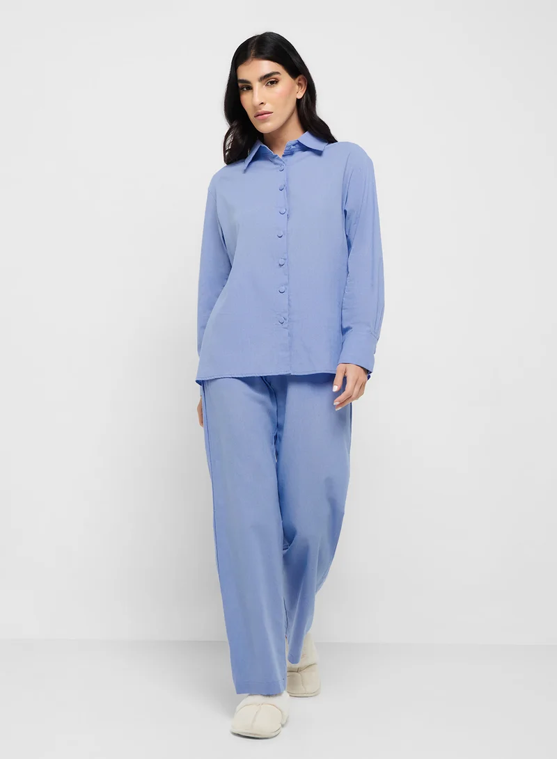 ELLA Button Down Top & Pant Pyjama Set