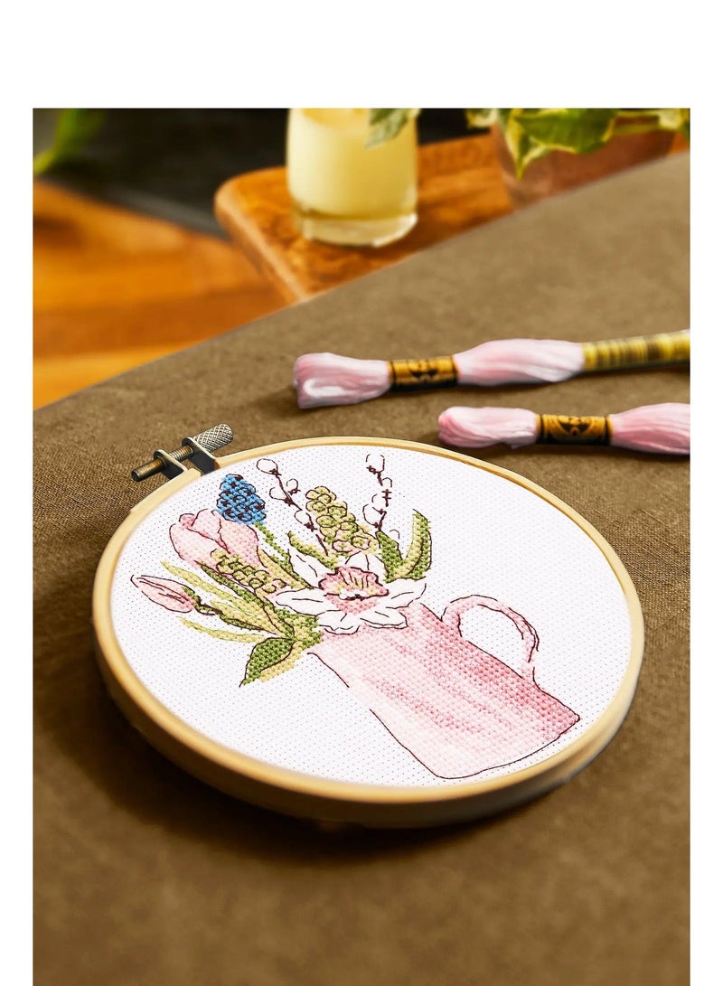 DMC Cross Stitch Kit Spring Garden Jug - Image 2