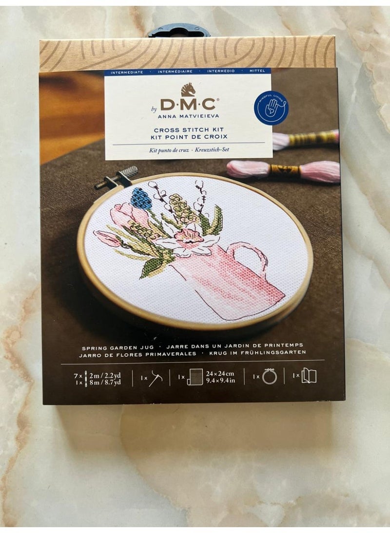 DMC Cross Stitch Kit Spring Garden Jug - Image 1