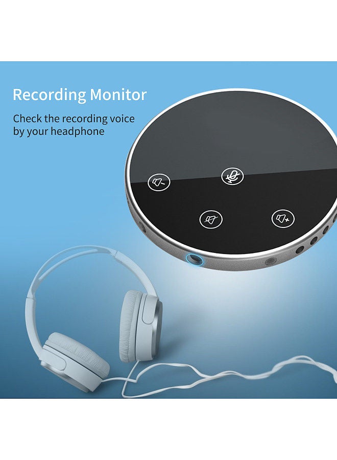 Desktop USB Conference Speakerphone Microphone 360° Omnidirectional Condenser Plug & Play PC Computer Mic with Speaker Touch-Sensor Buttons Mute/Volume Function Compatible with Windows Mac  - Image 2