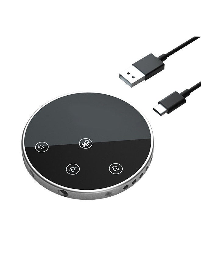 Desktop USB Conference Speakerphone Microphone 360° Omnidirectional Condenser Plug & Play PC Computer Mic with Speaker Touch-Sensor Buttons Mute/Volume Function Compatible with Windows Mac  - Image 1