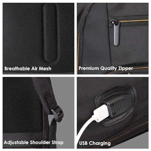 Red Lemon Swiss Cut Laptop Backpack | 15.6" Laptop Bag for Men & Women | 26L Travel & Office Backpack | Water-Resistant Oxford Fabric | Anti-Theft Pocket | Premium Zipper | Daily Use - Image 5