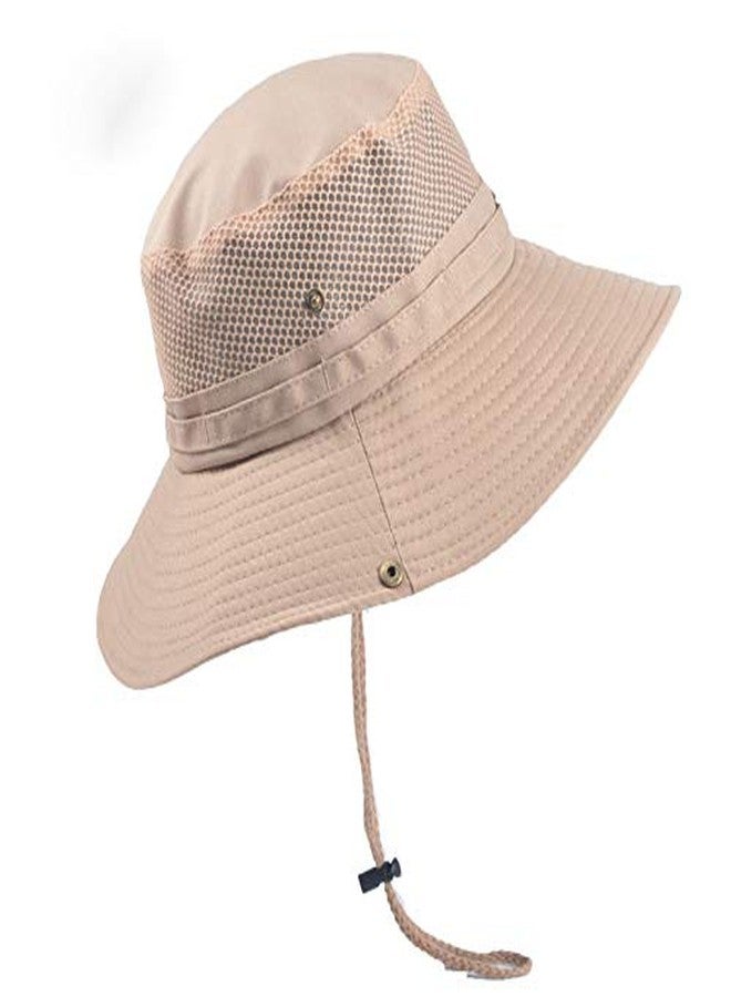 GUSTAVE Synthetic Sun Cap for Men - Wide Brim Summer Hat With UV Protection, Foldable Bucket Hat for Fishing, Trekking, Outdoor Activities (Beige, Free Size) - Image 1