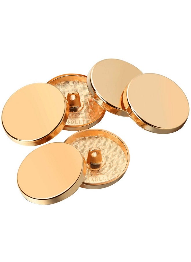 Chuangdi - 30 Pieces Metal Flat Button Alloy Shank Button Round Shaped Sewing Button Metal Button For Women Suit Woolen Coat Shirt Trousers Sewing Crafts (Gold 15 Mm) - Image 1