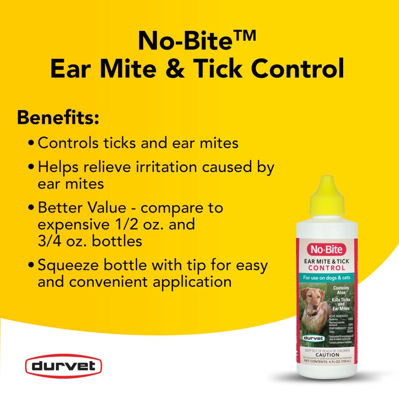 Durvet 011-1165 No-Bite Flea & Tick Ear Mite Control, 4 oz - Image 5