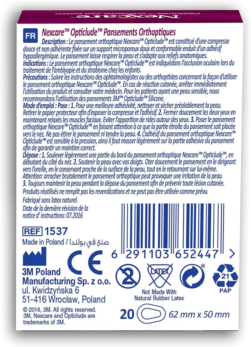 Nexcare 3M Nexcare 1537 Junior Opticlude Orthoptic Eye Patch - 20 Pieces - Image 2