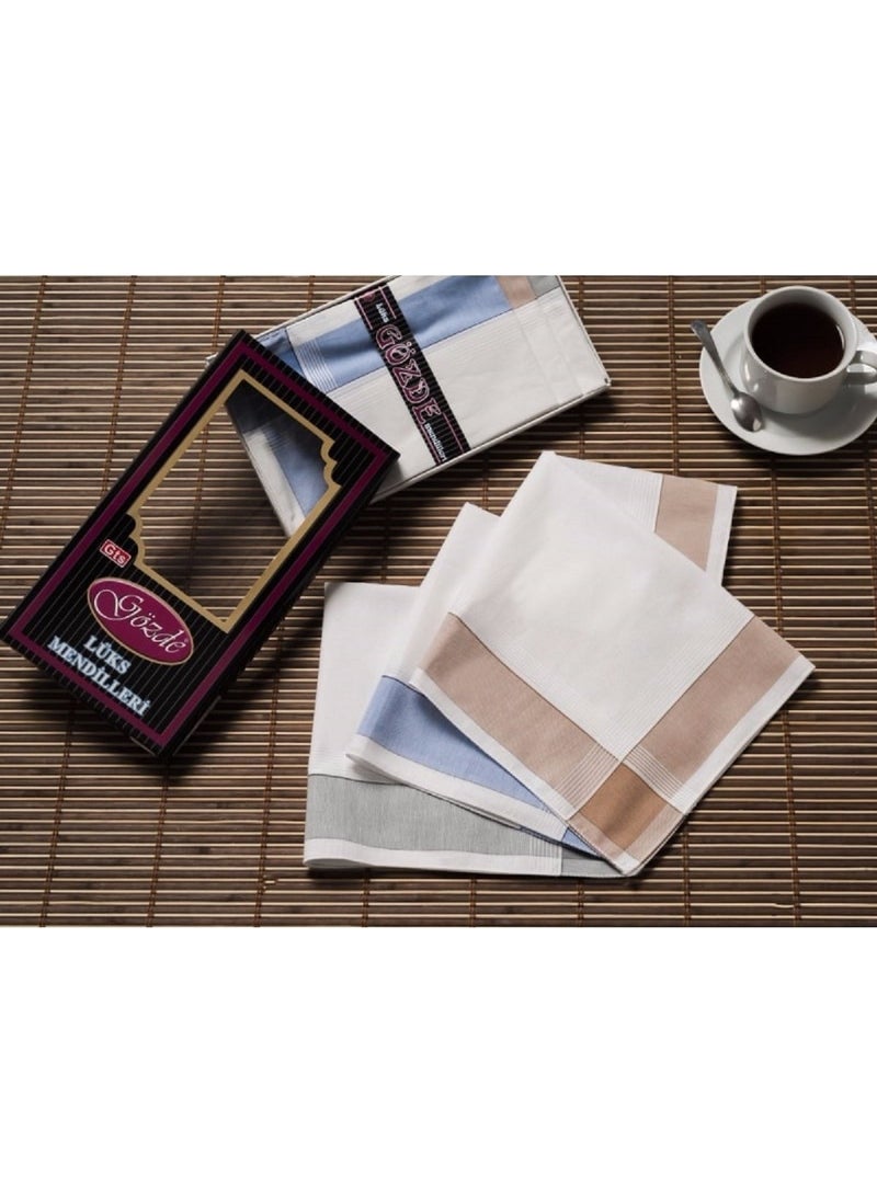 Elmira 12 Pack Hand Pocket Fabric Handkerchief 42X42 cm Cotton GM02 
