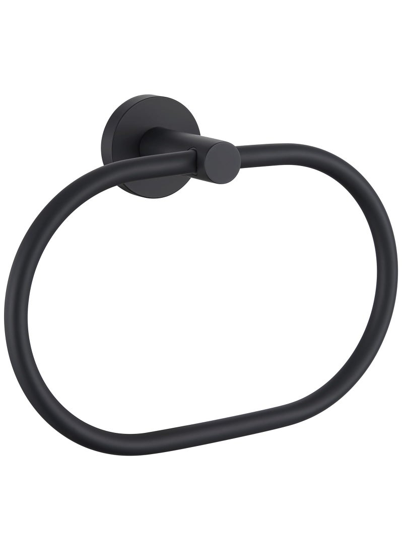 Angle Simple Angle Simple Bathroom Hand Towel Holder SUS 304 Stainless Steel Swivel Hand Towel Ring Rack for Wall Matte Black 