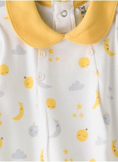 Tiny Hug Girls' Moon & Stars Long Sleeve Top and Yellow Leggings Set  - Image 3