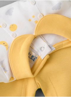 Tiny Hug Girls' Moon & Stars Long Sleeve Top and Yellow Leggings Set  - Image 4