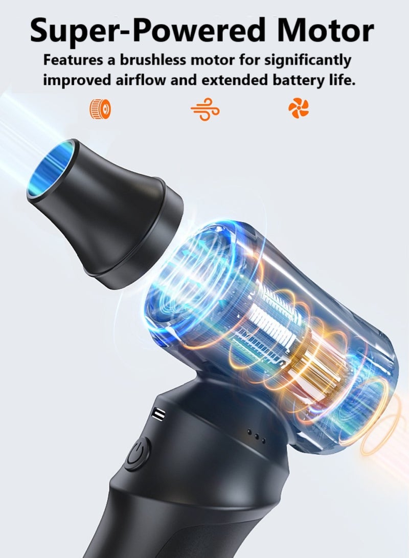 Changli Electric Air Duster, 130,000 RPM 3 Gear Adjustable Cordless Air Blower, 6000mAh Rechargeable Battery,Portable Dust Cleaner for Computer,Car Home & Outdoor,Replaces Compressed Air Cans - Image 4
