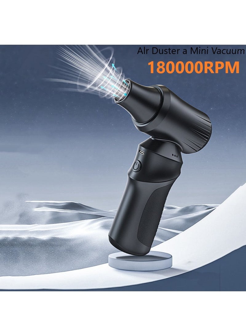 تشانجلي منفاخ هواء كهربائي، 180,000 دورة في الدقيقة، 3 سرعات قابلة للتعديل، منفاخ هواء لاسلكي، بطارية قابلة لإعادة الشحن 6000 مللي أمبير، منظف غبار محمول للكمبيوتر والسيارة والمنزل والخارج، يحل محل علب الهواء المضغوط - Image 1