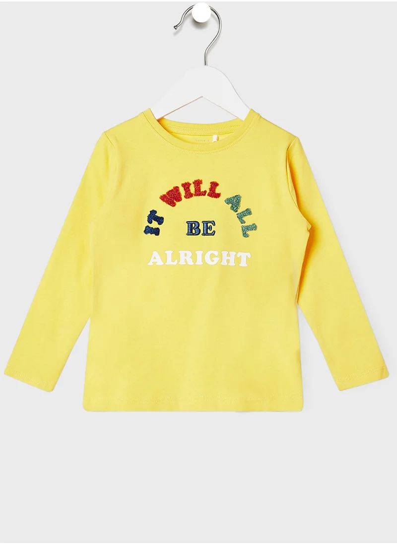 NAME IT Kids Embroidered Text T-Shirt