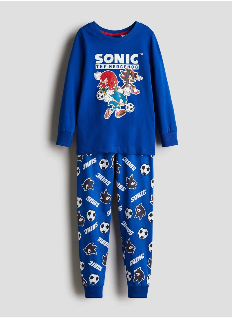 H&M Printed Cotton Jersey Pyjamas