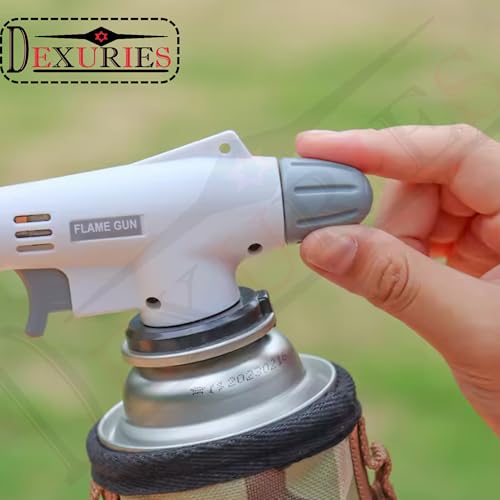 DEXURIES Heavy Duty Automatic Butane Can Flame Gun Torch | Multipurpose Camping Gas Torch | Auto Ignition for Welding or Professional Work (Pack of 1) (Grey) - Image 5