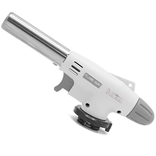 DEXURIES Heavy Duty Automatic Butane Can Flame Gun Torch | Multipurpose Camping Gas Torch | Auto Ignition for Welding or Professional Work (Pack of 1) (Grey) - Image 1