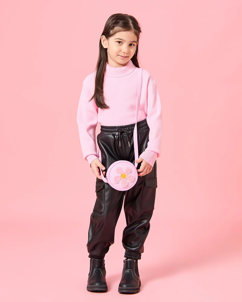 REDTAG Girls Pink Knitted Sweater