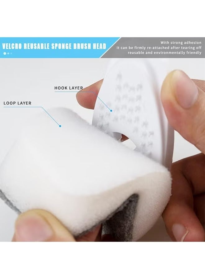 Arabest Dish Cleaning Brush, Soap Dispensing Dish Brush Set with 4 Replacement Heads and Storage Holder, Kitchen Scrub Brush for Dish Pot Pan Sink Cleaning (Grey) - Image 5