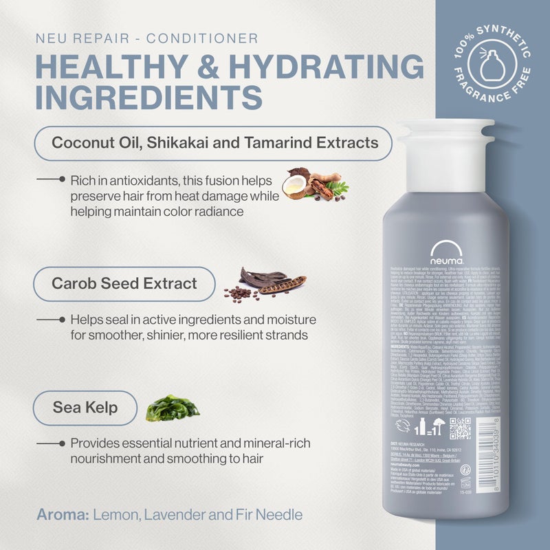 Neuma Neu Repair Conditioner 8.5 Fl. Oz. Sulfate Free Paraben Free Repairing Conditioner - Fortifies, Revitalizes, Strengthens, Nourishes, Moisturizes, Lemon, Lavender & Fir Needle Scent - Image 2