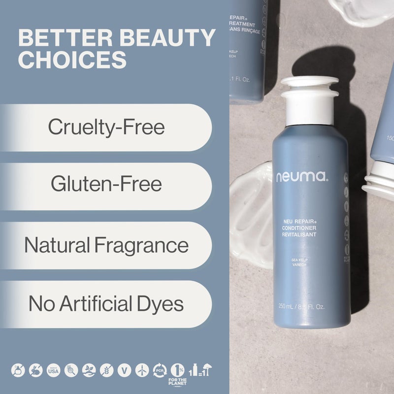 Neuma Neu Repair Conditioner 8.5 Fl. Oz. Sulfate Free Paraben Free Repairing Conditioner - Fortifies, Revitalizes, Strengthens, Nourishes, Moisturizes, Lemon, Lavender & Fir Needle Scent - Image 3