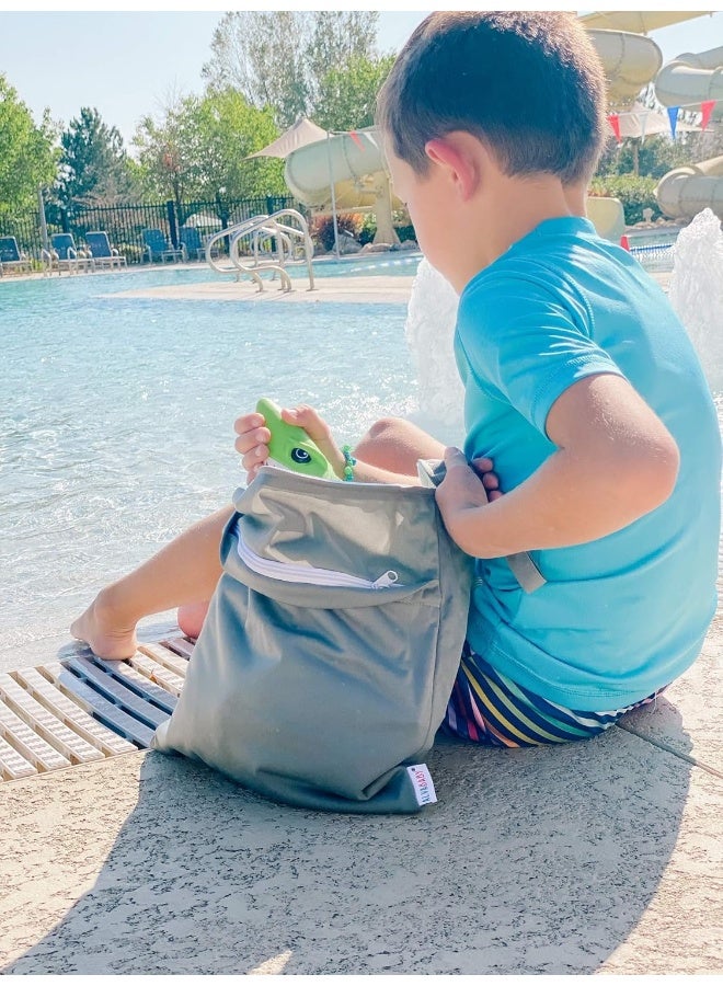 ALVABABY 3pcs Baby Cloth Diaper Wet Dry Bags Waterproof Reusable with Two Pockets Travel Beach Pool Daycare Soiled Baby Items Yoga Gym Bag for Swimsuits or Wet Clothes - Image 3
