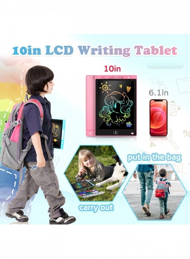 Kibee 2 Pack 10 Inch LCD Writing Tablet for Kids - Preschool Drawing Tablet Toys & Toddler Travel Essential Toys, Christmas Stocking Stuffers for Kids, Easter Basket Stuffers for Kids - Image 5