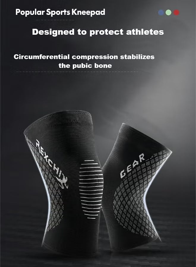 ريكسشي دعامة ركبة رياضية - أفضل دعامة ركبة مانعة للانزلاق للرجال والنساء، لتخفيف آلام الركبة، دعامة ضغط للركبة مناسبة للجري والتمارين والمشي والرياضة والتهاب المفاصل وتمزق الرباط الصليبي الأمامي وتمزق الغضروف الهلالي، كم ركبة محبوك - مقاس كبير - Image 2