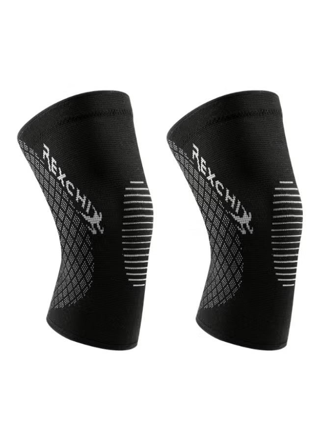 ريكسشي دعامة ركبة رياضية - أفضل دعامة ركبة مانعة للانزلاق للرجال والنساء، لتخفيف آلام الركبة، دعامة ضغط للركبة مناسبة للجري والتمارين والمشي والرياضة والتهاب المفاصل وتمزق الرباط الصليبي الأمامي وتمزق الغضروف الهلالي، كم ركبة محبوك - مقاس كبير - Image 1