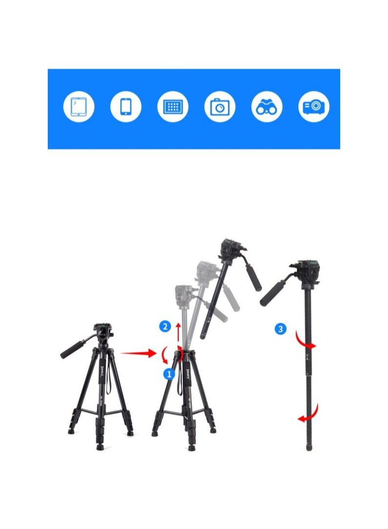Jmary Kp-2599 Professional Aluminium Tripod For DSLR - Image 2