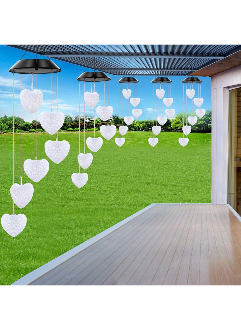 GRACIOUS MART GRACIOUS MART Solar Wind Chimes Colors Changing Lights Best Gifts for Mom Grandma Women Mothers Decorations Windchimes Outdoor Garden Yard Decor Heart  - Image 5