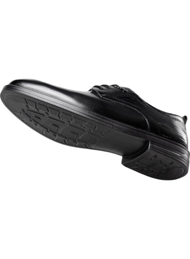 YEARCON Men'S Shoes, Round Toe Formal Business Shoes, Fashionable Lace-Up Leather Shoes, Derby Wedding Shoes, 53449W, Black, Size 38 - Image 2