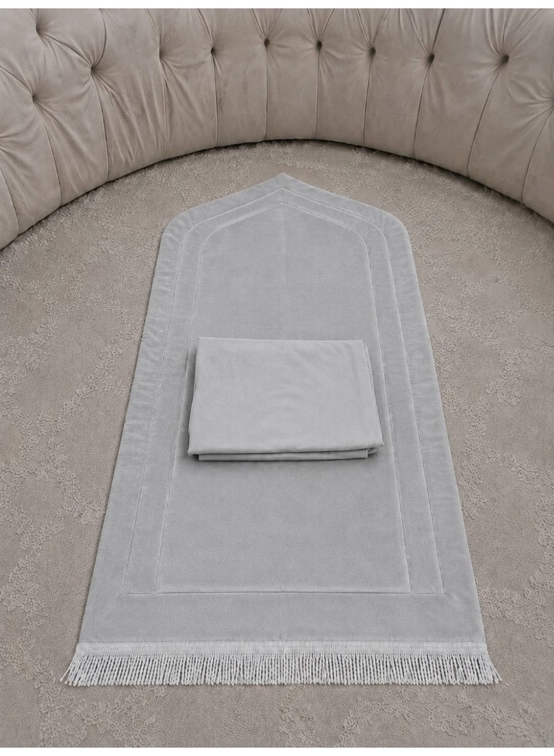 Ramadan Gifting Package Padded prayer rug set with open prayer sheet - Image 1