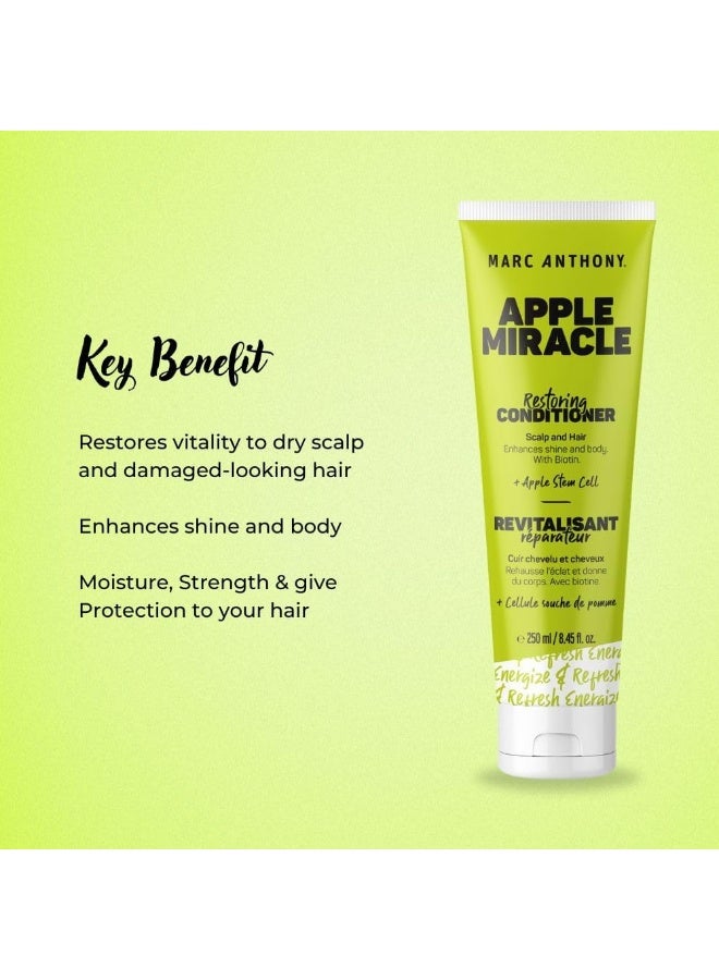 MARC ANTHONY Apple Miracle Restoring Conditioner | Infused With Apple Stem Cell & Biotin | To Strengthens & Protects Your Hair | Moisturizers & Smoother Your Hair Quality | 250 Ml - Image 3
